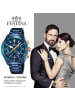 Festina Analog-Armbanduhr Festina Keramik blau groß (ca. 44mm)
