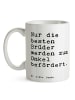 Mr. & Mrs. Panda Kaffeetasse Nur die besten Brüder... mit Spruch in Weiß