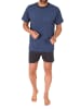 NORMANN Kurzarm Schlafanzug Shorty Pyjama print - 86201 in blau-mel.