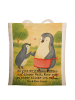 Mr. & Mrs. Panda Tragetasche Pinguin mit Kind Design mit Spruch in Weiß