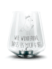 Mr. & Mrs. Panda Kerzenhalter Glas Fuchs Blumen mit Spruch in Transparent