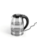 Gourmet Maxx Glas-Wasserkocher 1,8l 1800W schwarz/silber Schwarz