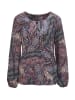 GOLDNER Druckbluse mit raffinierter Ausschnittlösung in violett / gemustert