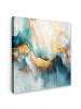 MuchoWow Leinwand bilder Abstrakte Kunst gold blau (BxH)
