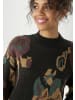 Aniston CASUAL Strickpullover in schwarz-ocker-smaragdgrün-bordeaux