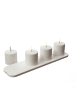 Uyuni 4x LED Kerzen mit Ladestastion/Fernb. aufladbar für Außen 6,8x6,8cm in weiß