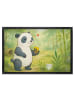 Mr. & Mrs. Panda fußmatte Panda Geocaching Design ohne Spruch in Weiß
