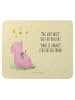 Mr. & Mrs. Panda Mousepad Schwein Glück mit Spruch in Gelb Pastell