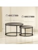 HOMCOM Couchtisch Set in Dunkelgrau 78,5L x 78,5B x 46,5H cm