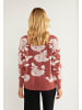 Albee Women Pullover Mit Perlen in Altrosa Weiss