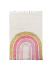 Beliani Kurzflor TATARLI in Beige/Rosa/Gelb - (W) 140 x (L) 200 cm