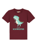 wat? Apparel T-Shirt Dinosaurier 03 Große Schwester in Weinrot