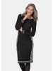 GOLDNER Kurzgröße:  Jacquard Strickkleid in schwarz / silbergrau / gemustert