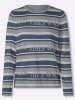 Sieh an! Jacquard-Pullover in steingrau-rauchblau-gemustert
