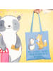 Mr. & Mrs. Panda Tote Bag Sprachen Lernen und Anwenden mit Spruch in Sky Blue