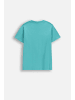 Coccodrillo Baumwoll-T-Shirt mit kurzen Ärmeln in türkis