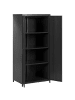 Beliani Kleiderschrank VARNA in Schwarz - (W) 76 x (H) 170 x (L) 50 cm