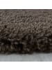 KADIMA DESIGN Teppich Hochflor Shaggy Uni Style Polypropylen Wohnzimmer in Braun