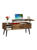 relaxdays Couchtisch in Braun/ Schwarz - (B)100 x (H)46 x (T)40 cm