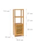 relaxdays Badregal in Natur- (B)36,5 x (H)110 x (T)33 cm