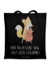Mr. & Mrs. Panda Shopping Tasche Geige Bogen mit Spruch in Schwarz