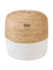Beliani Pouf DALAMA in Weiß/Beige - (W) 46 x (H) 48 x (L) 46 cm
