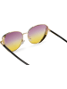 styleBREAKER Cateye Sonnenbrille in Gold / Violett-Gelb Verlauf