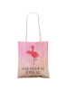 Mr. & Mrs. Panda Stoffbeutel Flamingo Yoga mit Spruch in Aquarell Pink