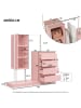 ABRIHOME Schubladenschrank Kleiderschrank Sideboard mit Kleiderstange, Rosa