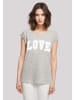F4NT4STIC Extended Shoulder T-Shirt Love University Valentinstag Herz in grau meliert
