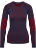 Hummel Hummel T-Shirt Hmlmt Yoga Damen Atmungsaktiv Schnelltrocknend Nahtlosen in INSIGNIA BLUE/CABERNET MELANGE