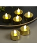 MARELIDA 6er Set LED Teelichter flackernd D. 3,8cm in gold