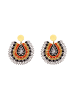 IZIA Women Earrings in Orange Multicolor