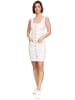 Arizona-Shopping Denim Jeans Latz Kleid Cocktail Mini Rock in Weiß