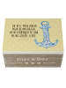 Mr. & Mrs. Panda Aufbewahrungsbox Anker Blau mit Spruch in Gelb Pastell