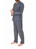 NORMANN langarm Schlafanzug Pyjama gewebt zum Knöpfen - 80159 in grau
