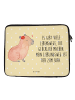 Mr. & Mrs. Panda Laptop Tasche Capybara Blume mit Spruch in Gelb Pastell