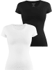 Janice 2 x Damen T-Shirt Nysa in Schwarz/Weiß