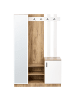 Beliani Möbel Set BELLINGEN in Braun/Weiß - (W) 111 x (H) 170 x (L) 34 cm