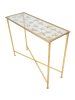 Mauro Ferretti Konsolentisch aus goldenem Metall mit Schmetterlingsmotiv, 100 x 35 x 80 cm
