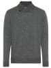 Delmao Schalkragenpullover in grau melange