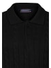 Felix Hardy Grobstrick Zopfmuster Langarm Polo Pullover in Schwarz