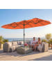 COSTWAY Doppelsonnenschirm mit LED 400x200cm in Orange