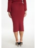 faina Damen Jersey Bleistiftrock in Weinrot