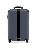 NoBoringSuitCases Suitcase Blau mit schwarzem Streifendesign –