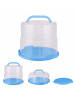 relaxdays Tortenbehälter in Blau - (H)22,5 x (Ø)34,5 cm
