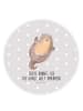 Mr. & Mrs. Panda Rund Magnet Otter Umarmen mit Spruch in Grau Pastell