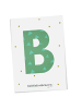 Fabfabstickers Buchstabe "B" aus Stoff in Green-Mix zum Aufbügeln