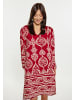 Usha Damen Kleid in dunkelrot Creme