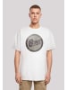 F4NT4STIC Heavy Oversize T-Shirt David Bowie Rock Music Band Circle Logo in weiß